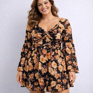 NWT - Medium floral top.  Floral flowy top. Shirtdress w/ lining.  Summer dress